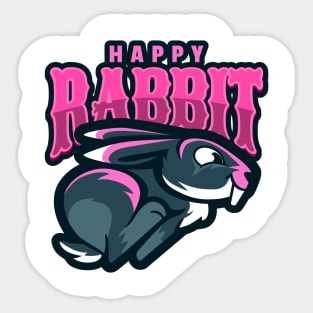 Cute Rabbit With A Jumping Sticker